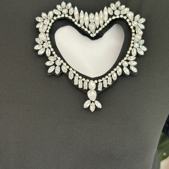 Black Heart Embellished Women's Top - Picture 2 of 7